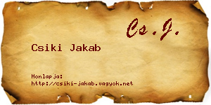 Csiki Jakab névjegykártya